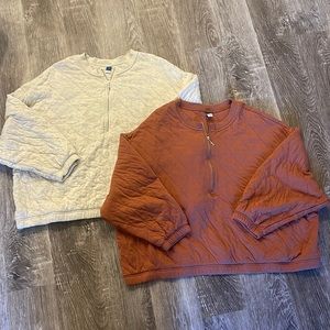 Old Navy 4X cropped quarter-zip sweatshirts